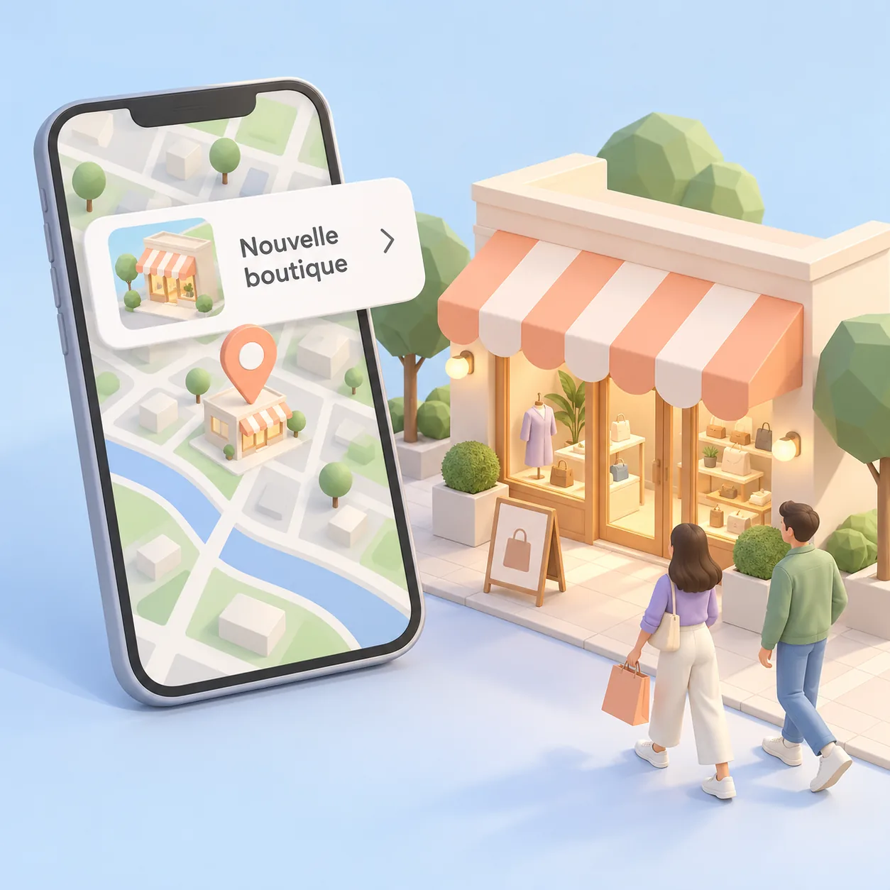A new shop highlighted on the map