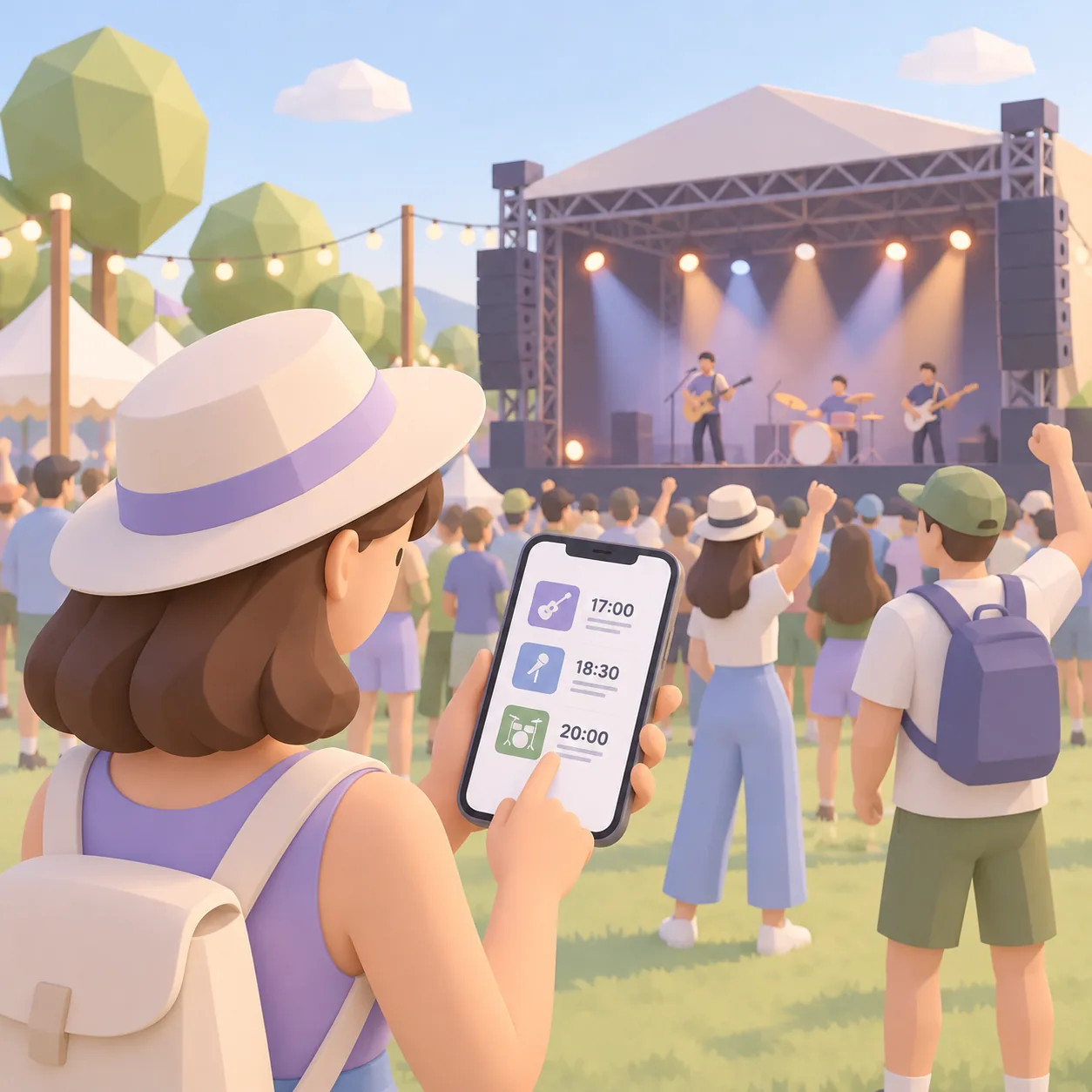 Cartomapix map: a festival's concert programme in front of the stage