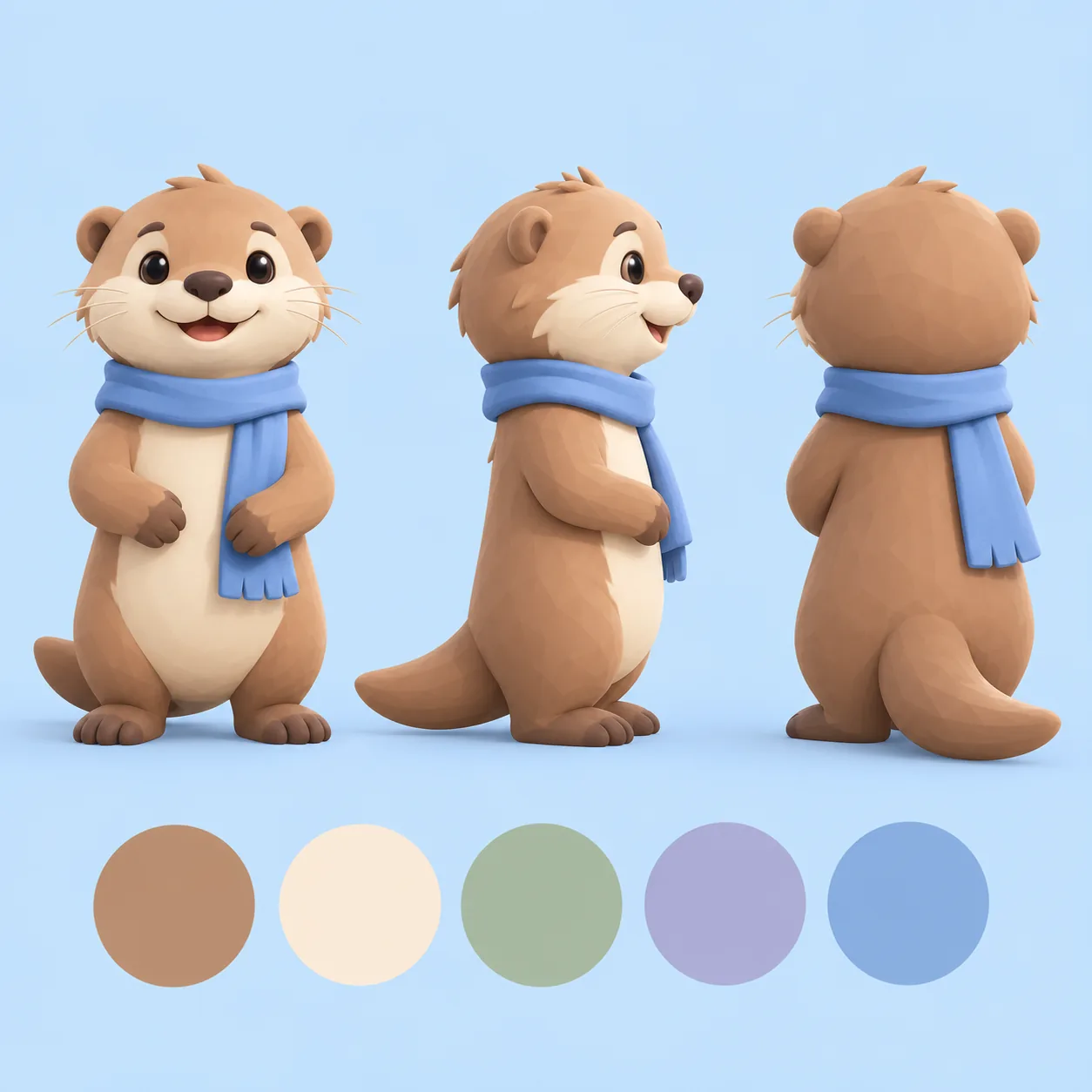Mascot reference views and colour palette