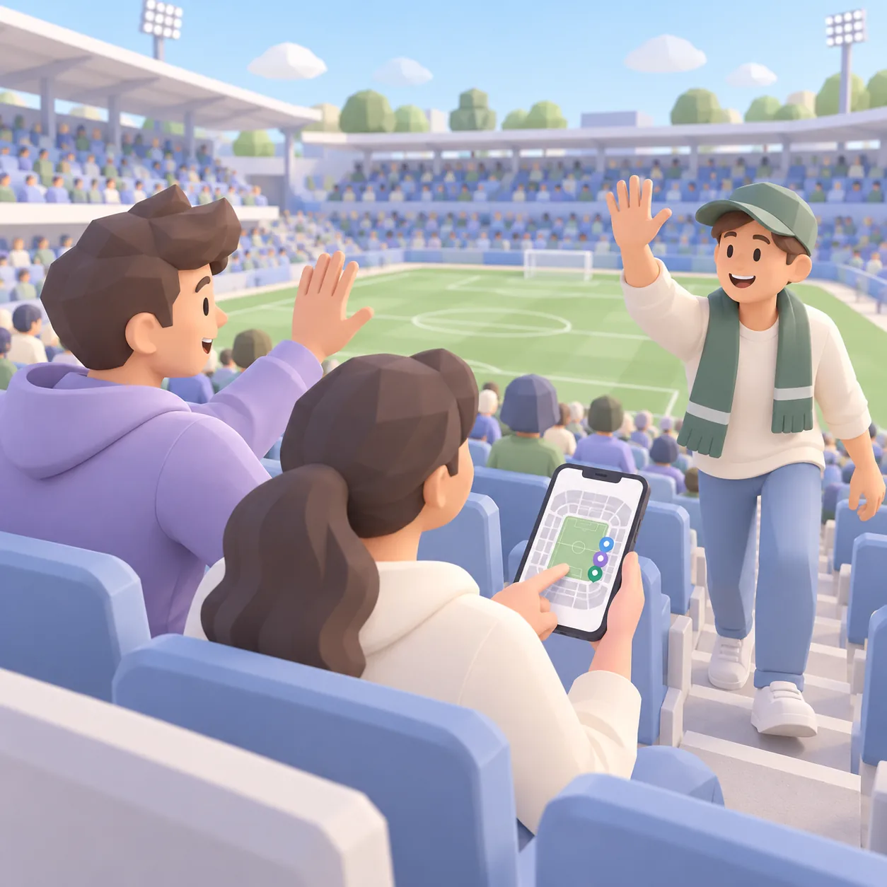 Cartomapix map: fans meet up in the stands