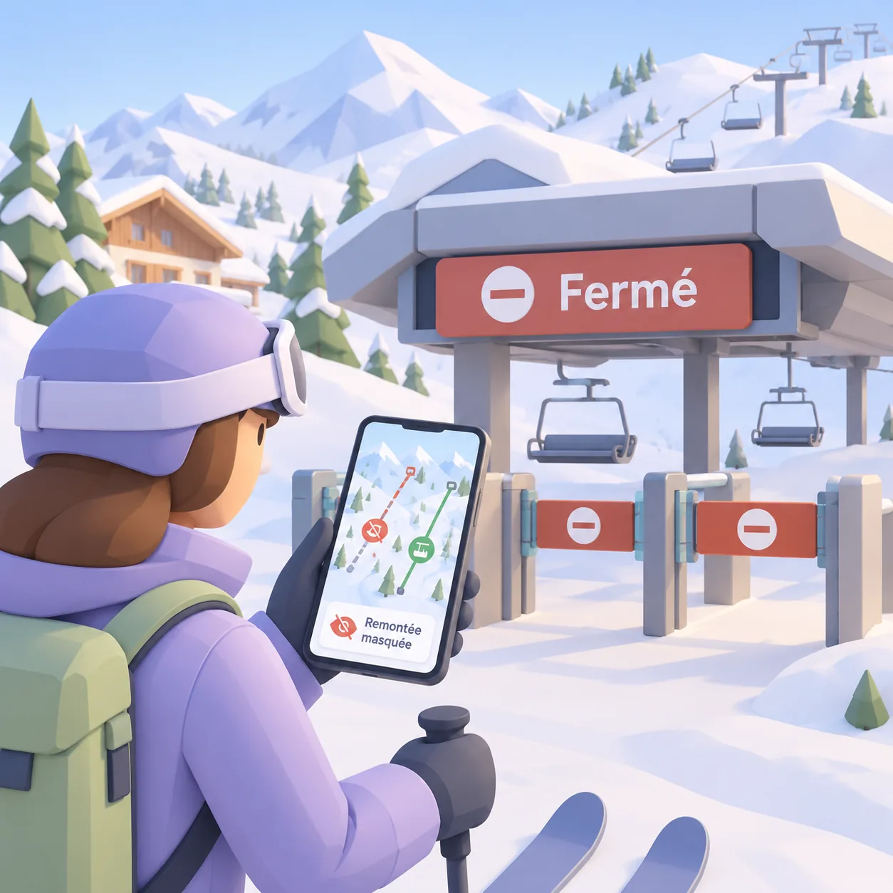 Carte Cartomapix : une remontée fermée signalée sur la carte