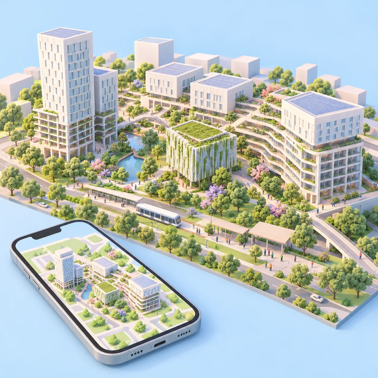 La carte 3D de Theodora City sur téléphone